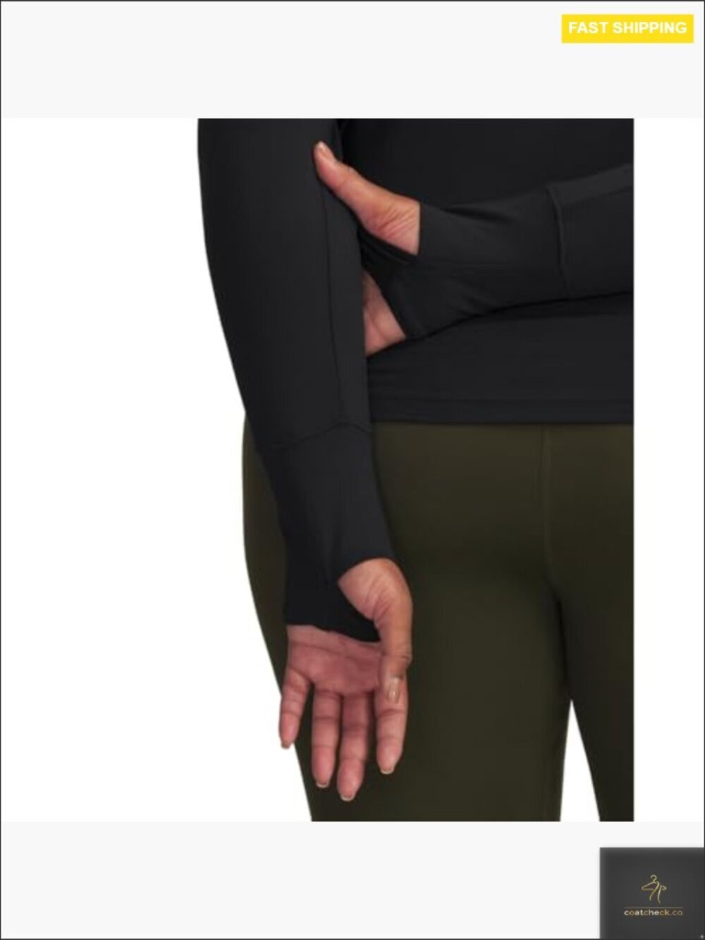 Full Zip Lightweight Active Jacket Brushed Knit Stretch Thumbholes Hooded Pull - Picture 3 of 3